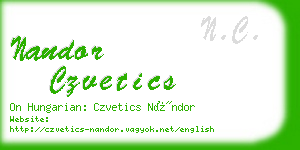 nandor czvetics business card